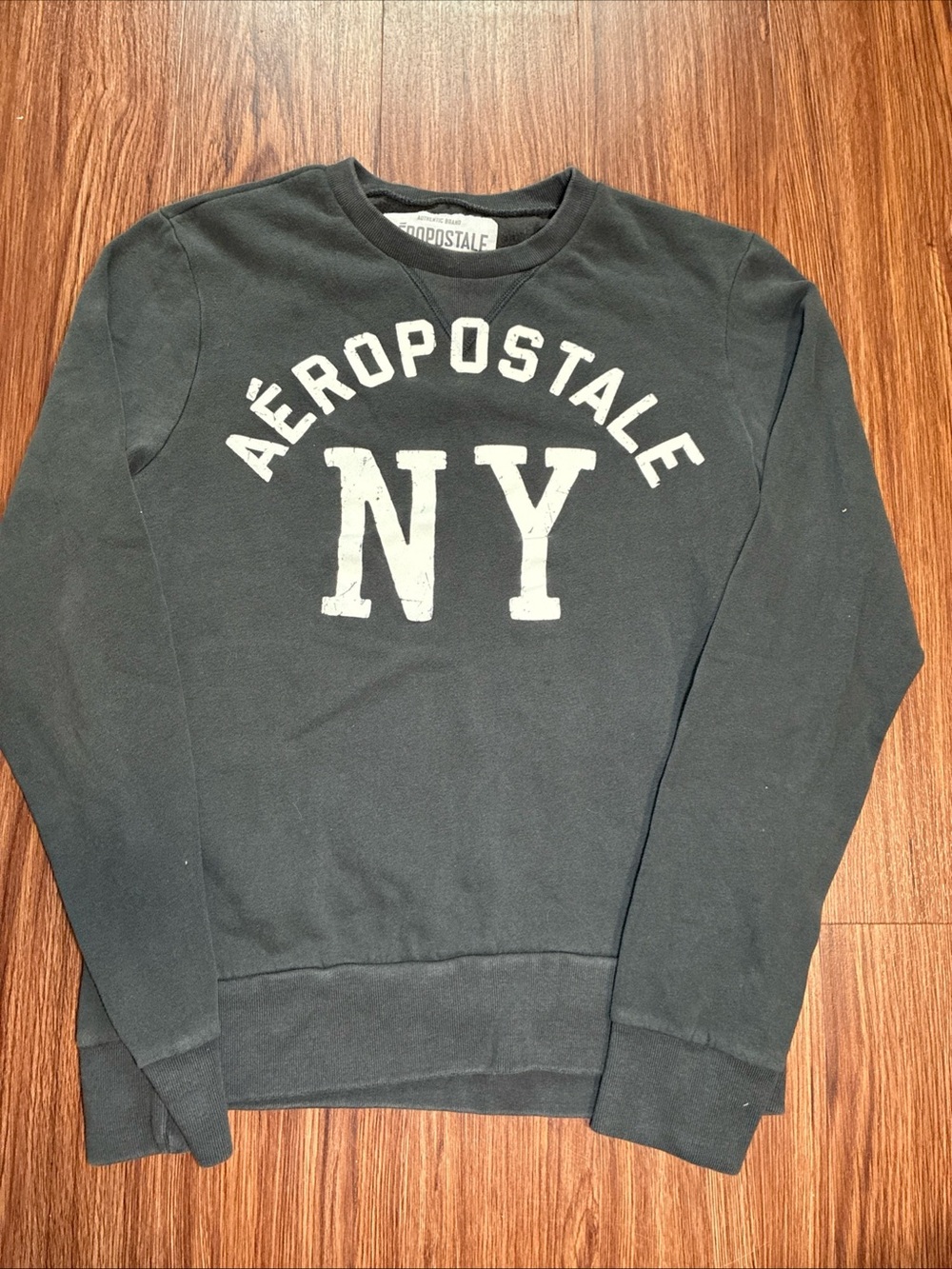 Aeropostale Black Crewneck Sweatshirt with White NY Logo